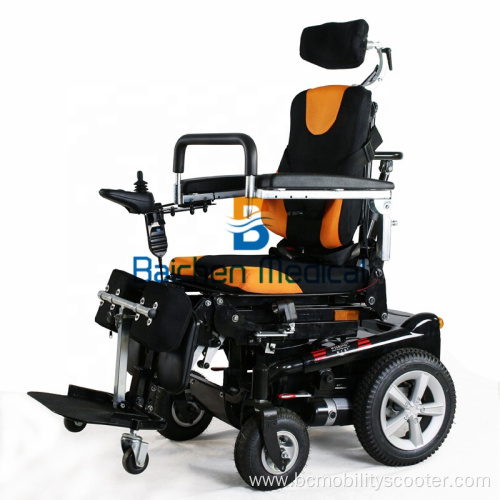 Standing wheelchair hydraulic stair climbing wheelchair